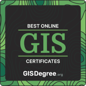 Award badge for the best online GIS certificate rankings