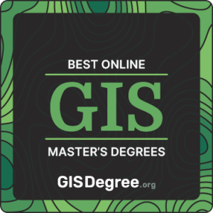 Award badge for the best online Master's in GIS programs